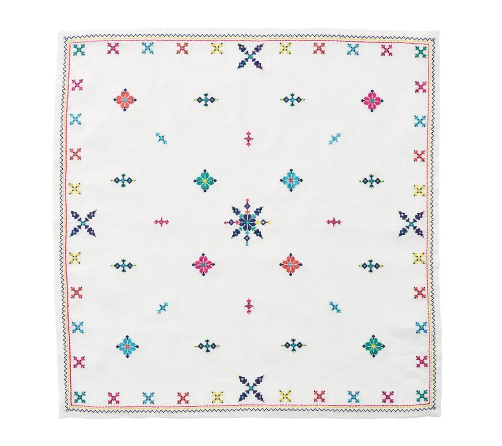 Fez Napkin in White & Multi, Set of 4