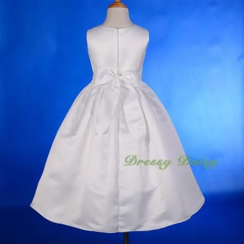 FG218 Girls' Beaded Satin Formal Occasion Dresses Wedding Communion Dress Size 4-14