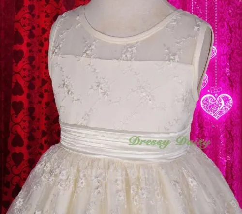 FG249 Floral Embroidered Wedding Flower Girl Dresses Party Pageant Dress Size 3-7