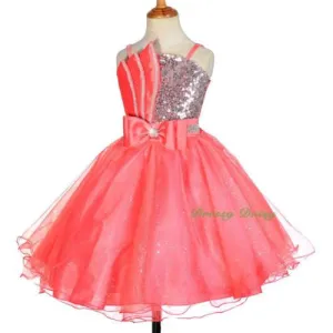 FG304 Girls' Sequin Diamond Party Pageant Dresses Flower Girl Tulle Dress Size 2-9