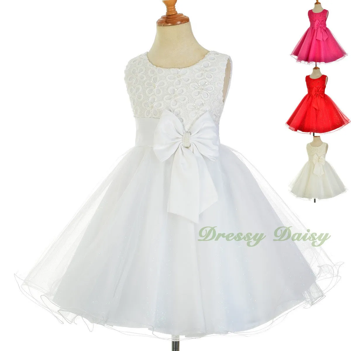 FG319 Bead Embellishment Flower Girl Dresses Pageant Party Occasion Dress Size 18 Months - 9