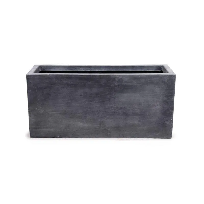 Fiberglass Trough Planter with Lead Finish - 45"L