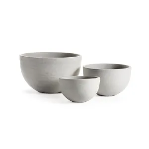 FIBRESTONE MALIBU LOW BOWLS SET OF 3 BY NAPA HOME & GARDEN