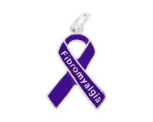 Fibromyalgia Purple Ribbon Charms