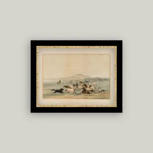 Field Of Horses Framed Antique Art