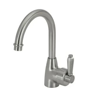 Fienza Eleanor Gooseneck Basin Mixer - Brushed Nickel / Brushed Nickel