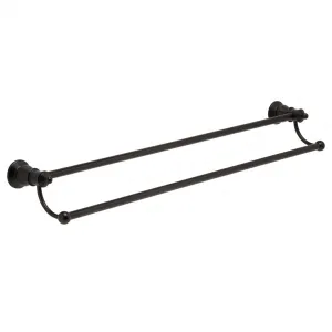 Fienza Lillian Double Towel Rail - Matte Black 800mm