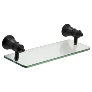 Fienza Lillian Glass Shelf - Matte Black