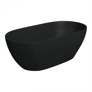 Fienza Luciana Matte Black Stone Freestanding Bath