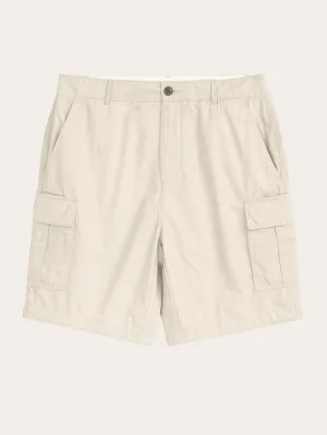 FIG loose cargo poplin shorts - GOTS/Vegan - Light feather gray