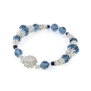 Filigree Accented Beaded Crystal Bracelet