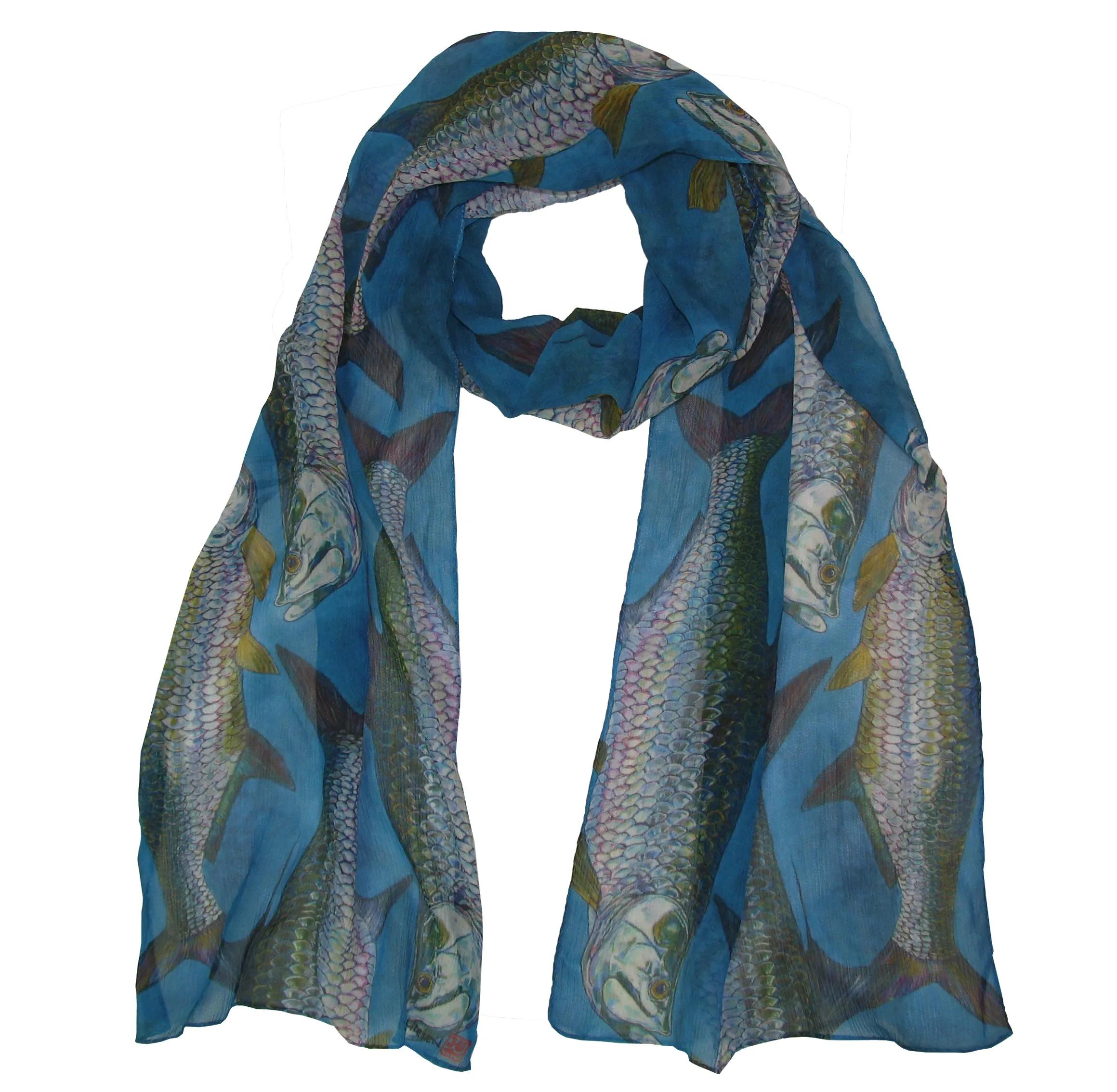 Fin-Flank Silk Tarpon Dreams Scarf