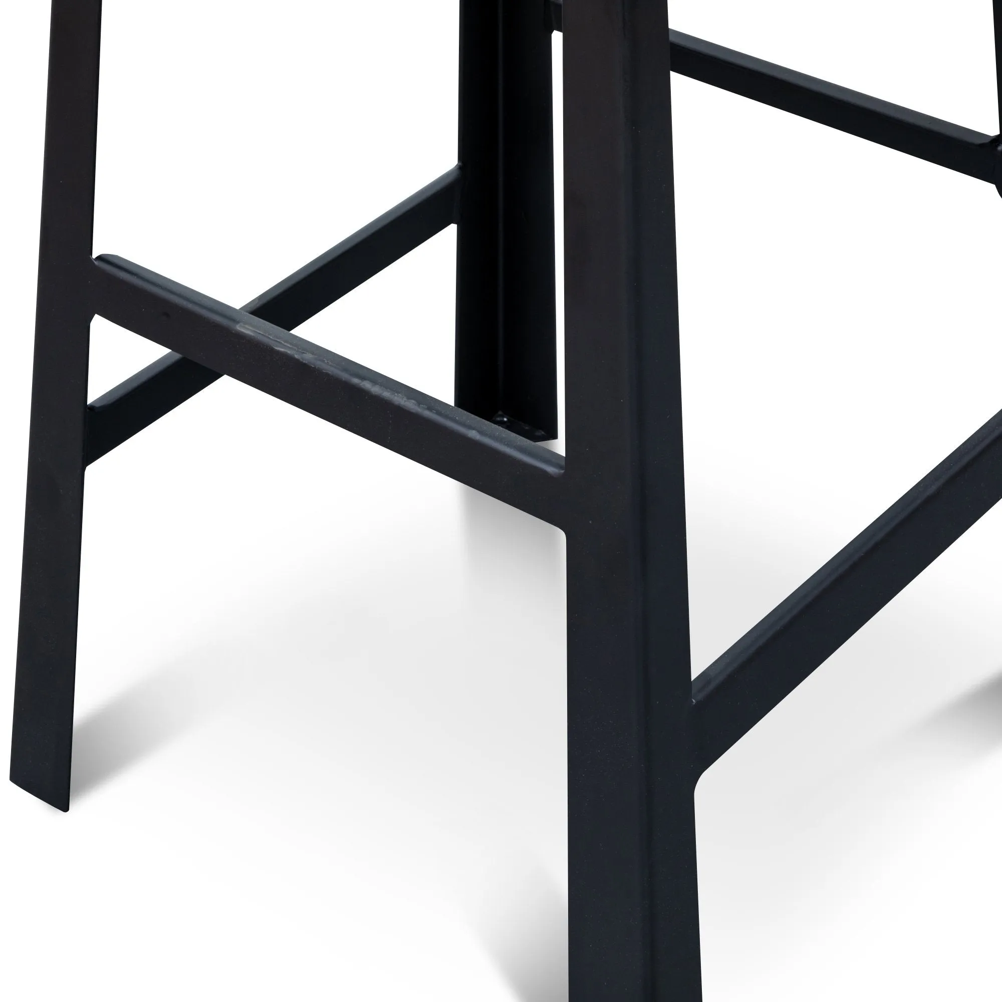 Fina 65cm Bar Stool in Rustic Brown - Black Legs