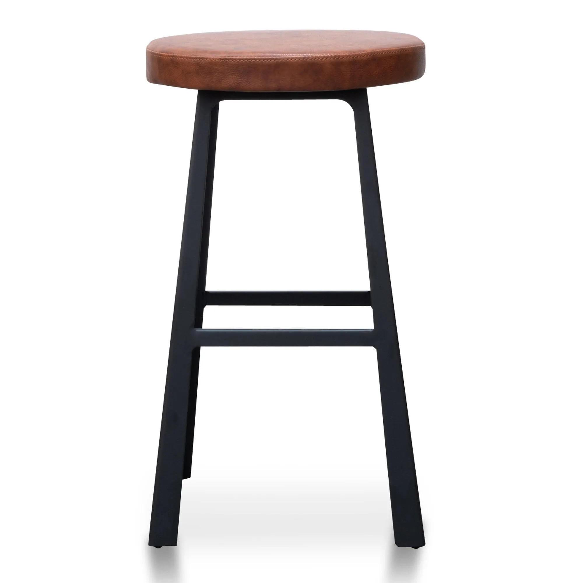 Fina 65cm Bar Stool in Rustic Brown - Black Legs