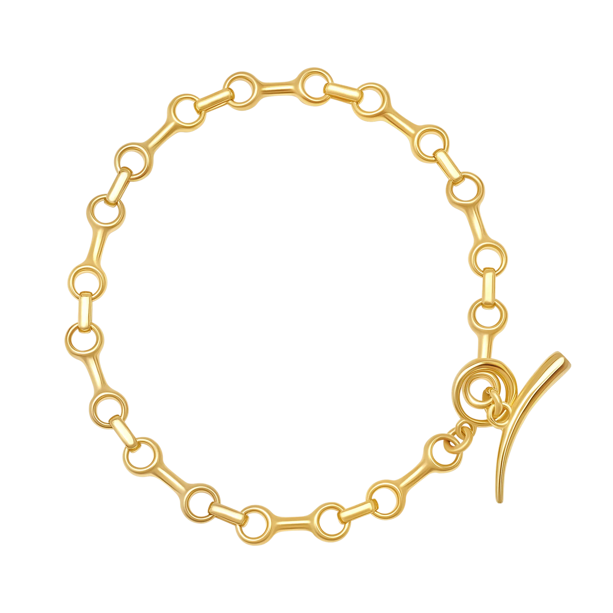 Fine Double Beam Chain Bracelet with Tusk Clasp