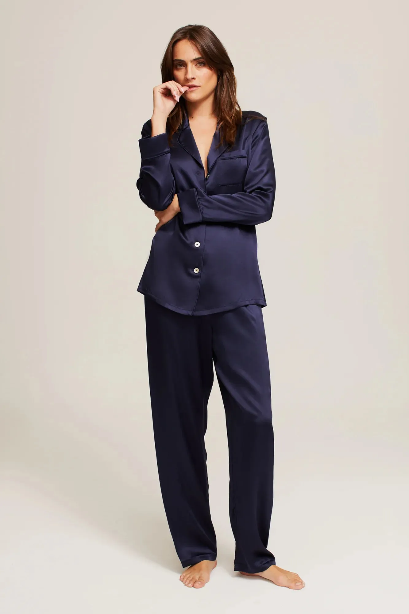 Fine Finishes Silk Pyjama Midnight