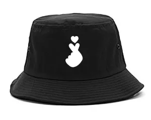 Finger Heart Chest Mens Bucket Hat