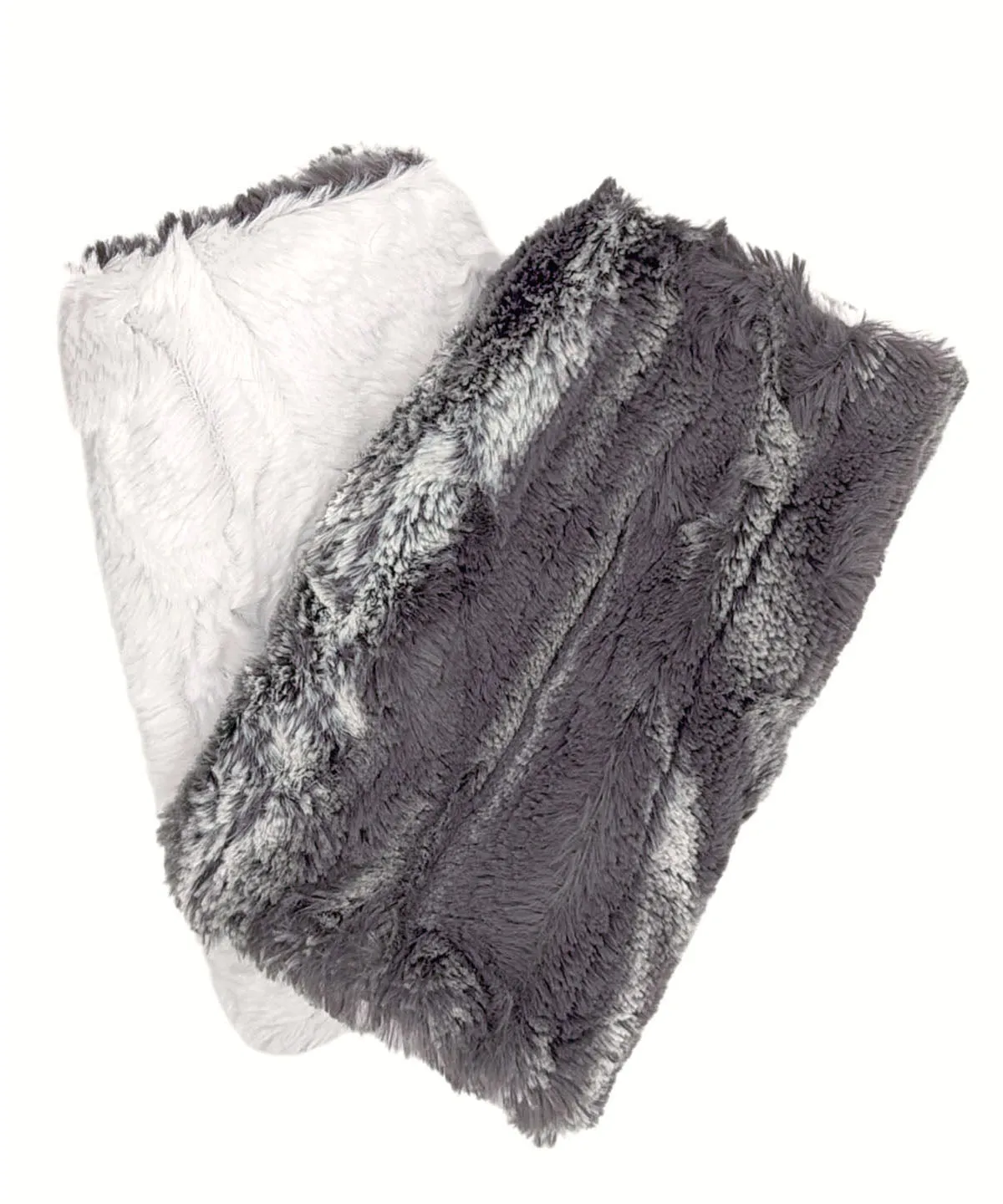 Fingerless / Texting Gloves, Reversible -  Luxury Faux Furs in Marble Dune