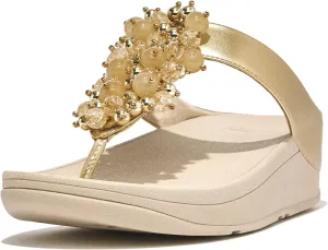 Fino Bauble-Bead Toe-Post Sandals FitFlop, Platino