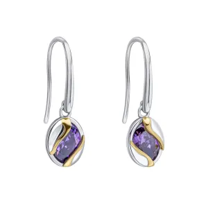 Fiorelli Sterling Silver Amethyst Cubic Zirconia Earrings E6458M