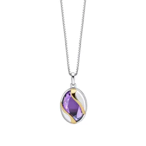 Fiorelli Sterling Silver Amethyst Cubic Zirconia Pendant P5437M