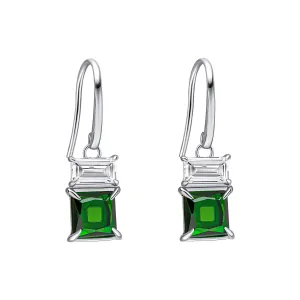 Fiorelli Sterling Silver White Green Cubic Zirconia Earrings E6505