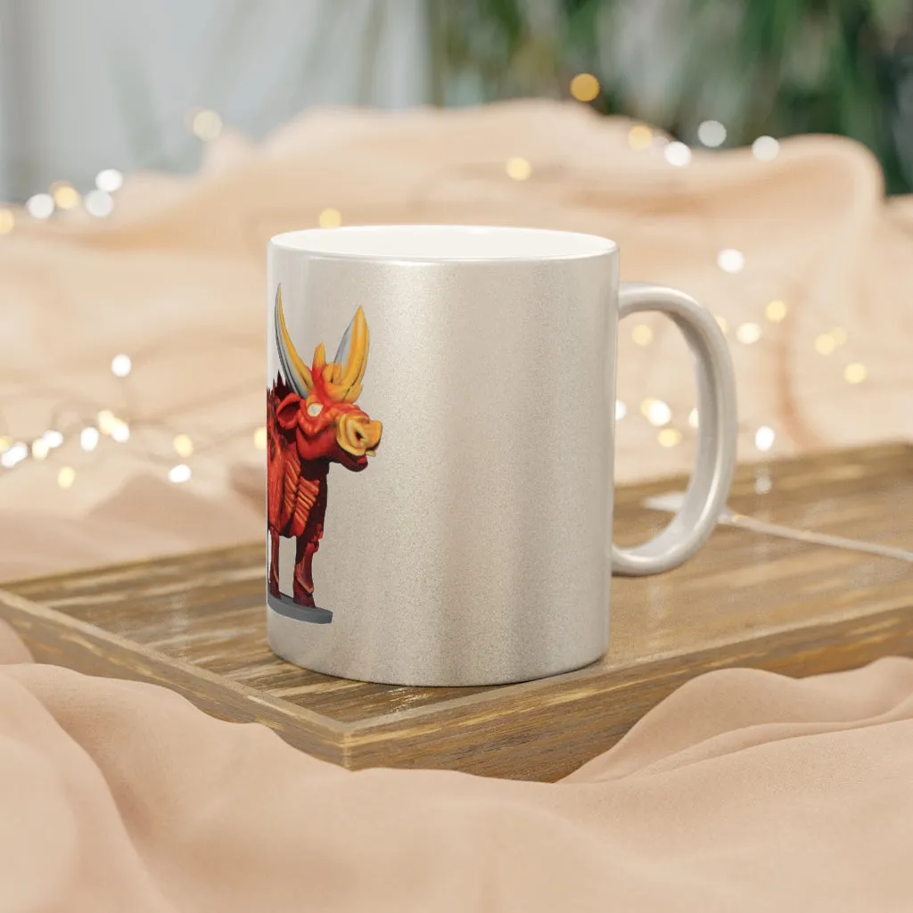 Fire Bull Metallic Mug (Silver / Gold)