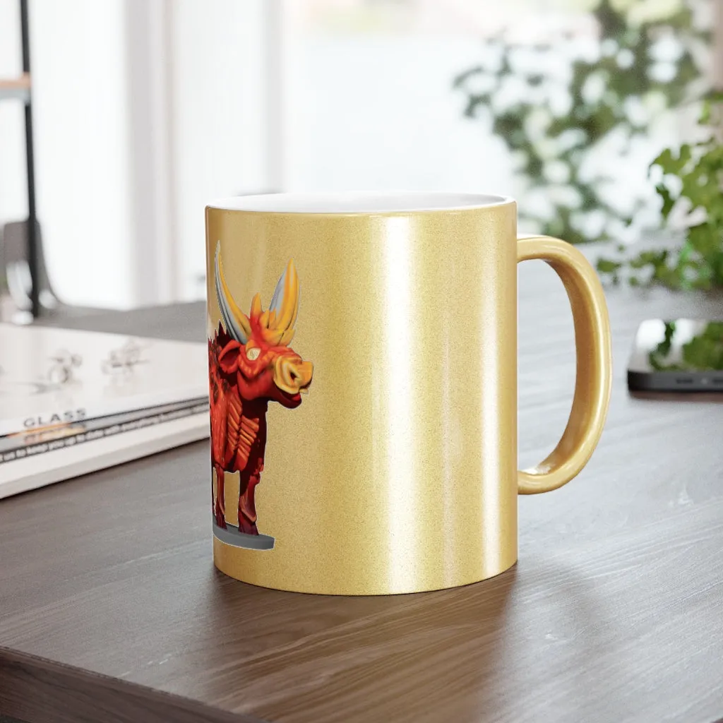 Fire Bull Metallic Mug (Silver / Gold)