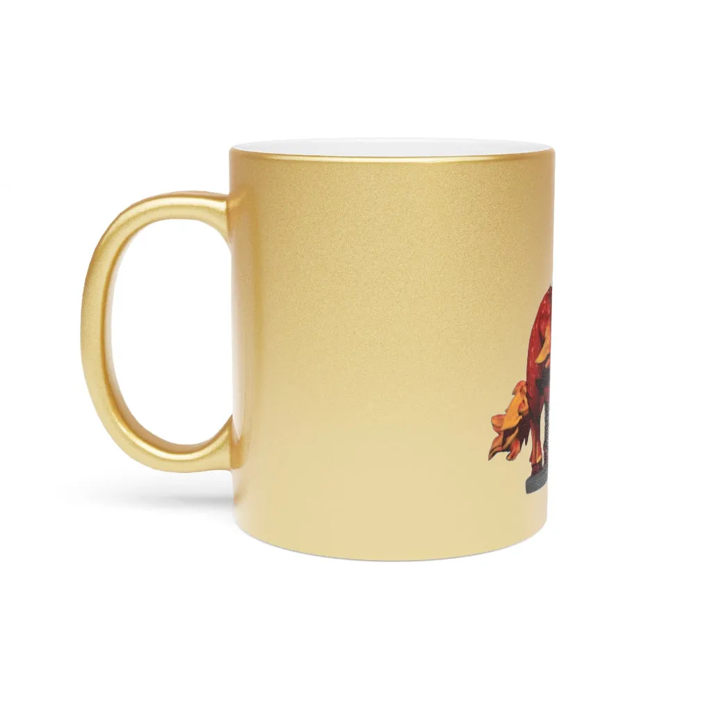 Fire Bull Metallic Mug (Silver / Gold)