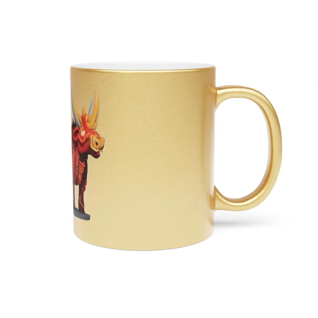 Fire Bull Metallic Mug (Silver / Gold)