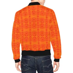 Fire Colors and Turquoise - Orange Bomber Jacket for Men