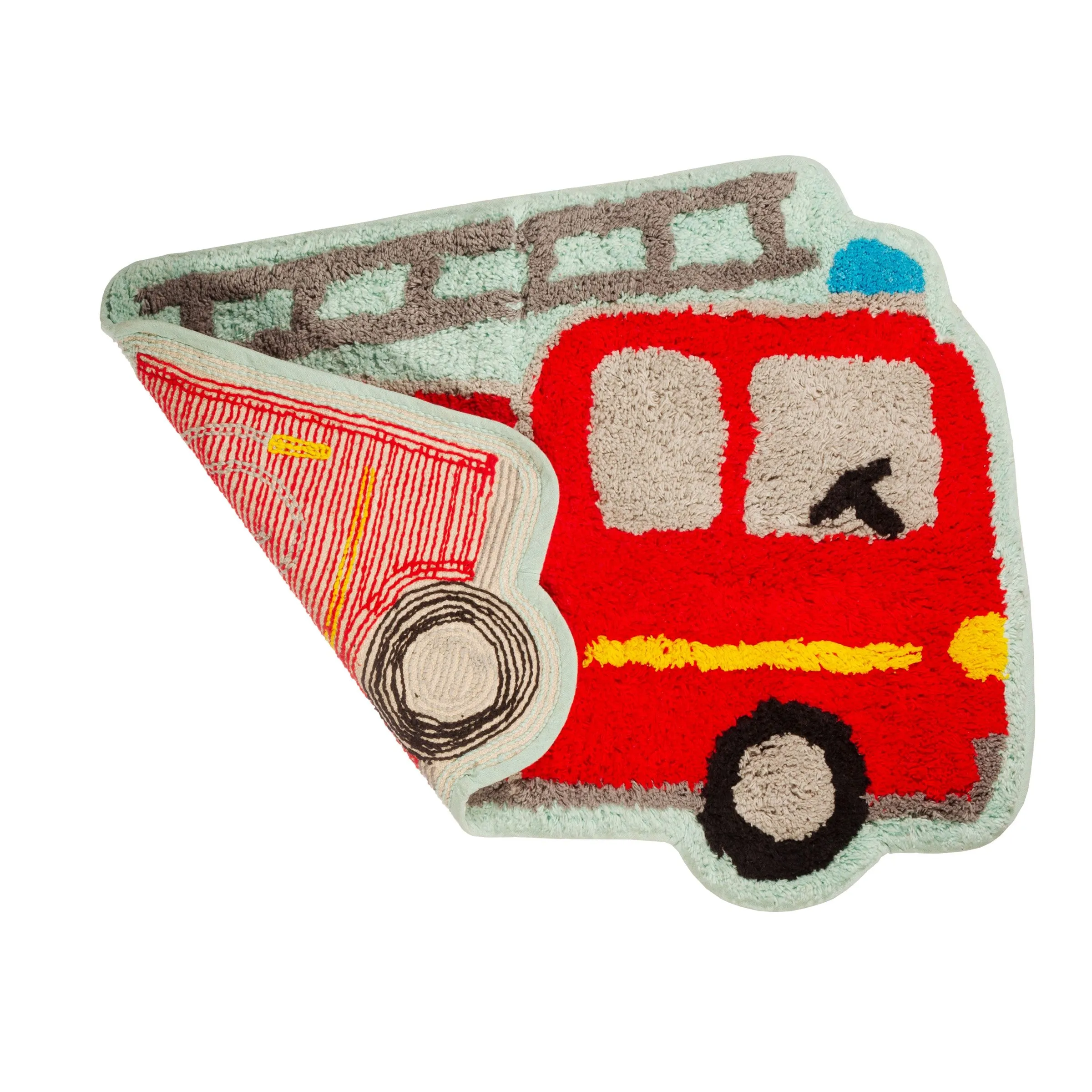 Fire engine kids rug