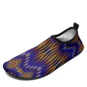 Fire Feather Blue Kid's Sockamoccs Slip On Shoes