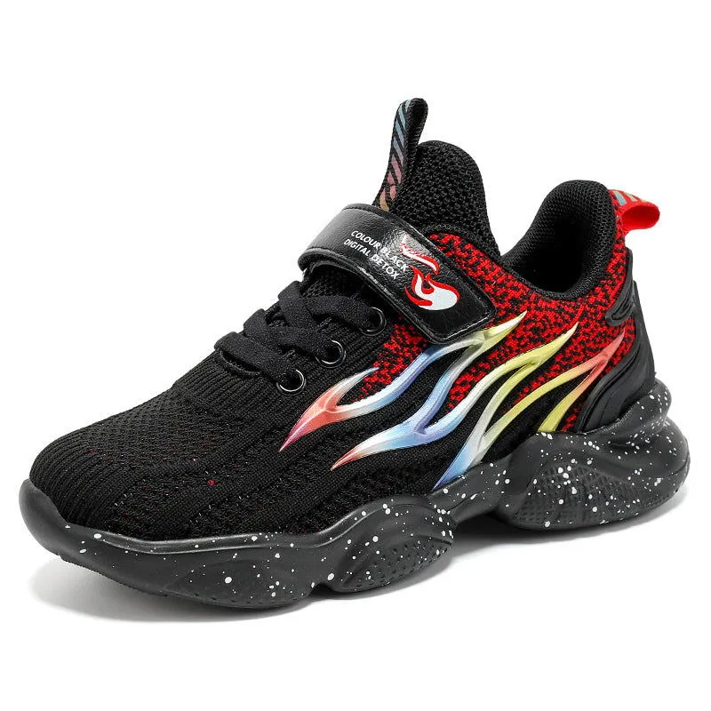 Fire Graphics Soft Soles Mesh Sneakers