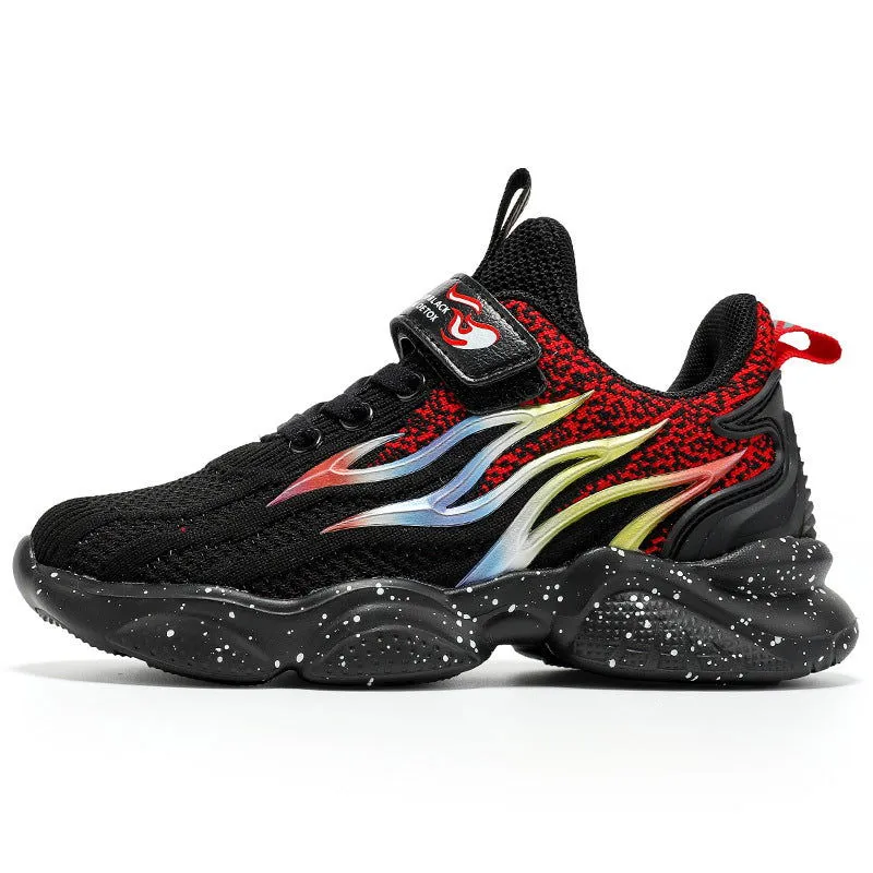 Fire Graphics Soft Soles Mesh Sneakers