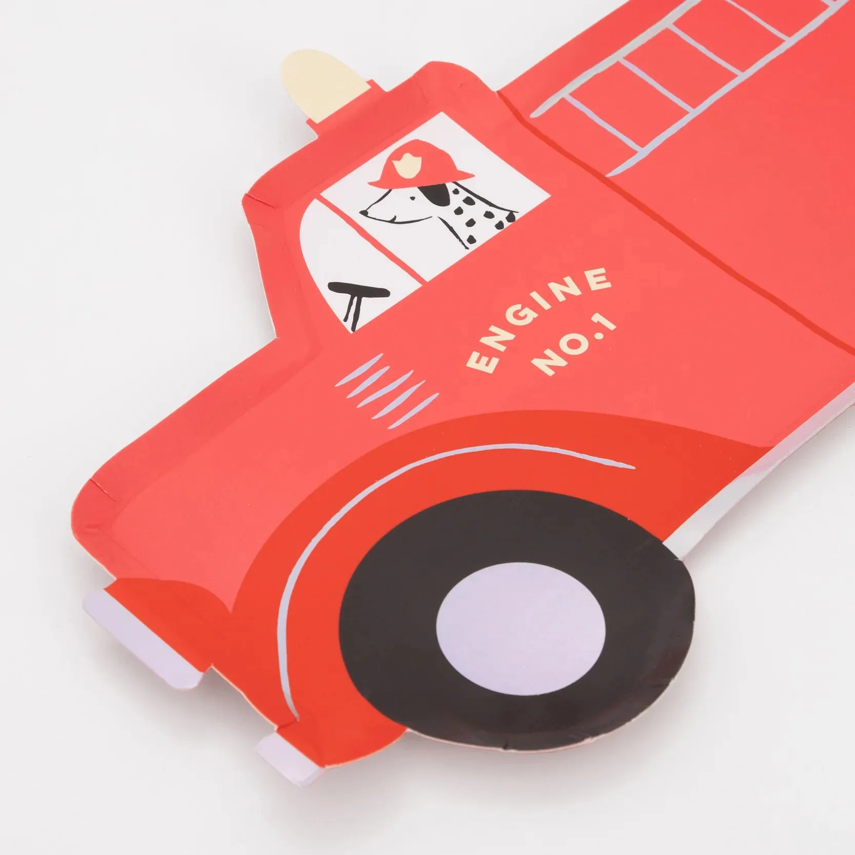 Fire Truck Plates, Set of 16 Fire Truck-Themed Paper Plates by Meri Meri