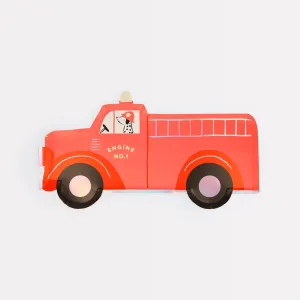 Fire Truck Plates, Set of 16 Fire Truck-Themed Paper Plates by Meri Meri