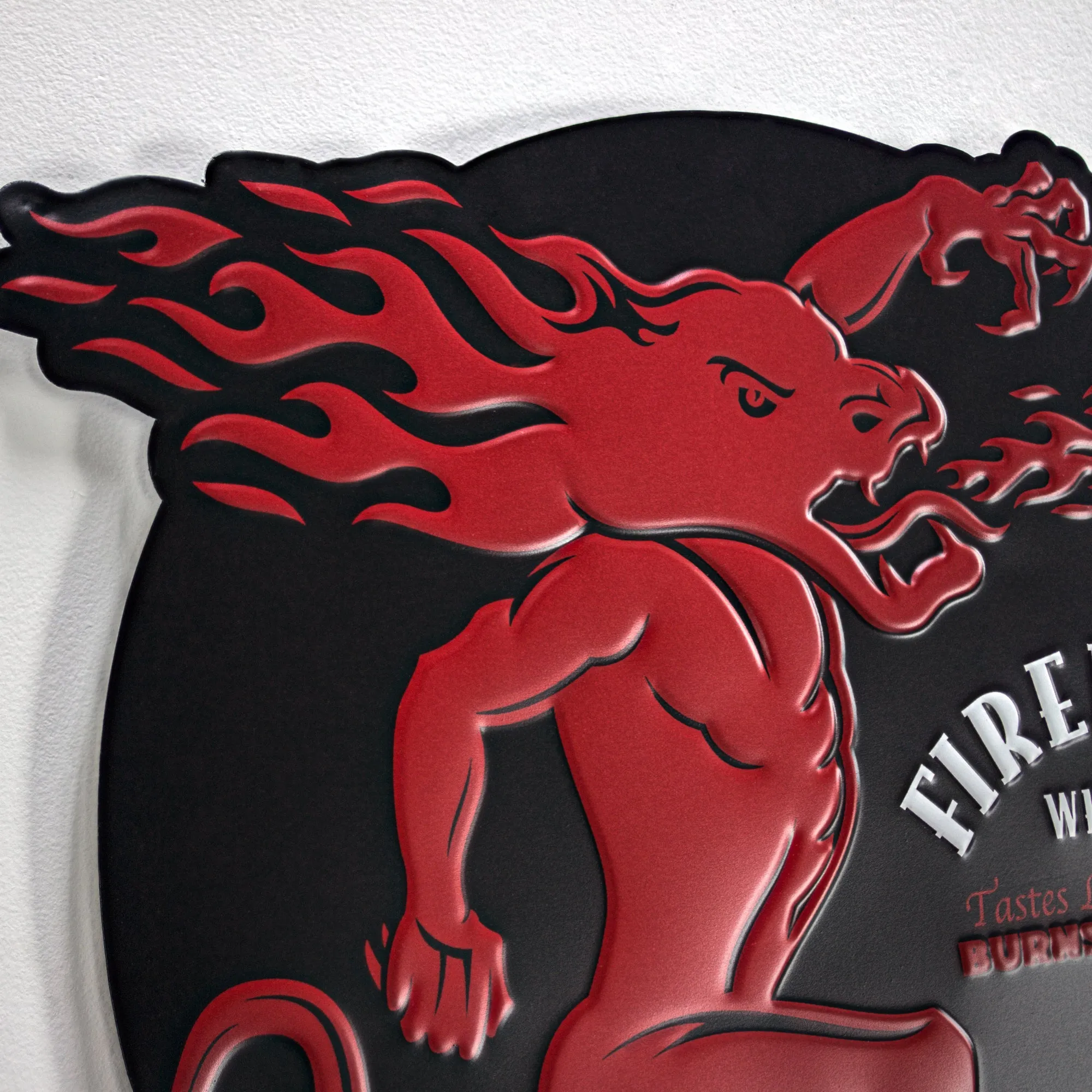 Fireball Whiskey Embossed Metal Sign