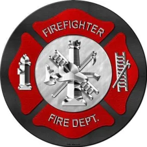 Firefighter Metal Circular Sign