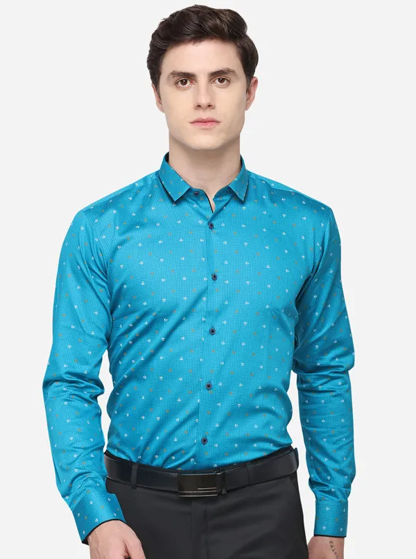 Firozi Printed Slim Fit Party Wear Shirt | Greenfibre