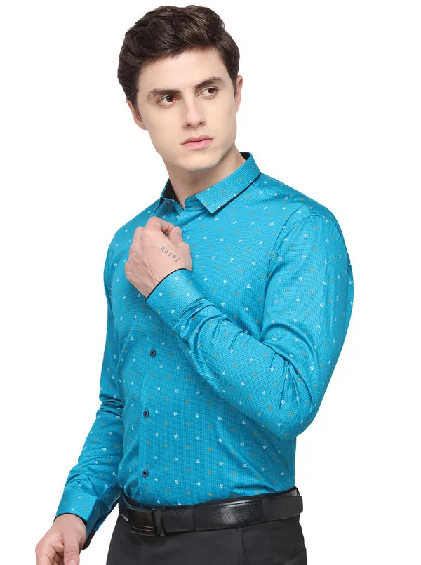 Firozi Printed Slim Fit Party Wear Shirt | Greenfibre