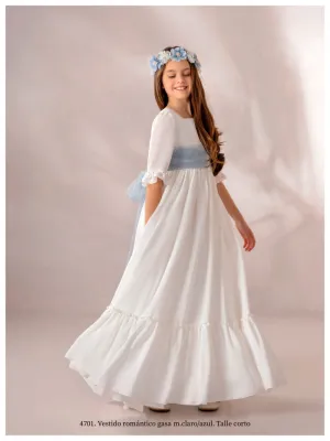 FIRST COMMUNION DRESS MODEL 4701: Romantic First Communion Dress