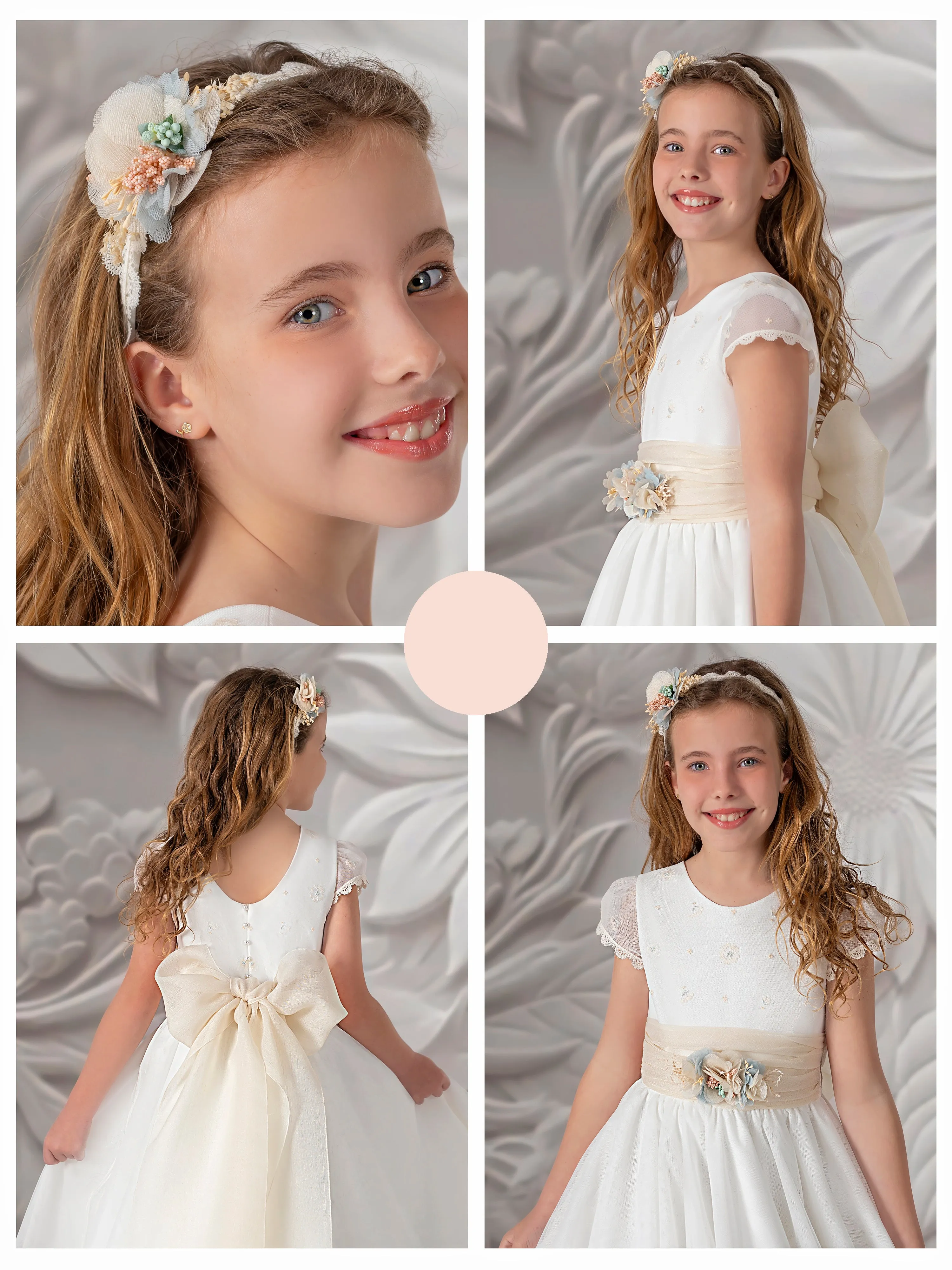 First Communion Dress Model 5617: Elegance and Fantasy in Natural White