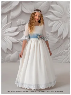 FIRST COMMUNION DRESS MODEL 5804: Romantic First Communion Dress