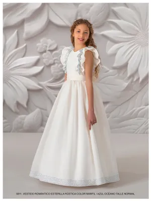 First Communion Dress Model 5811: Romance and Elegance in Light Ivory