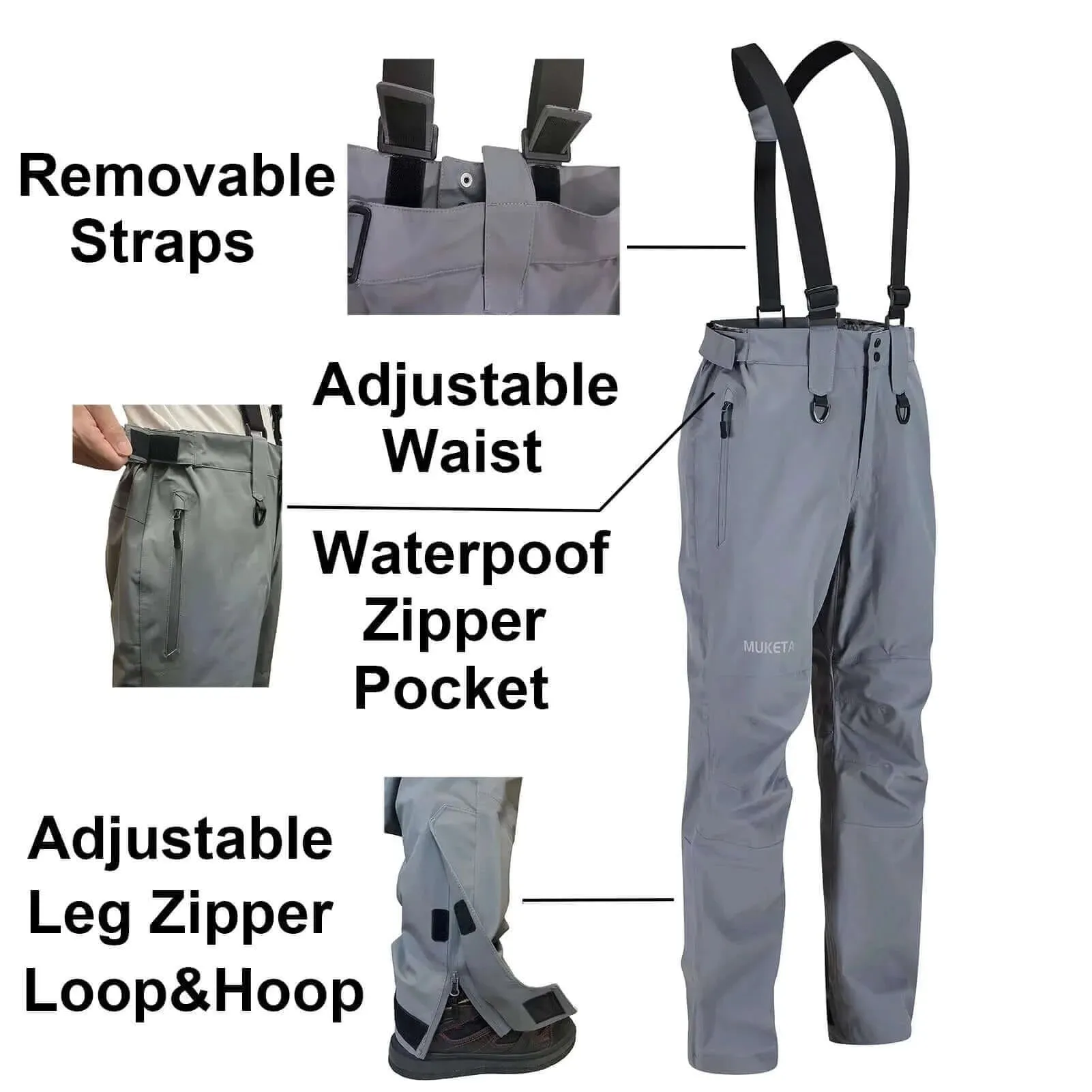 Fishing Rain Suit Breathable and Waterproof Wading Jacket & Bib Pants