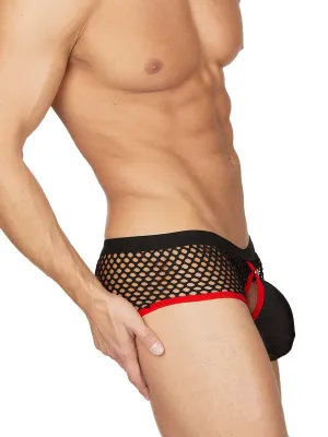 Fishnet Snap Pouch Brief