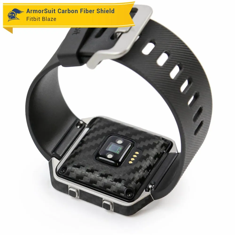 Fitbit Blaze Screen Protector   Black Carbon Fiber Skin