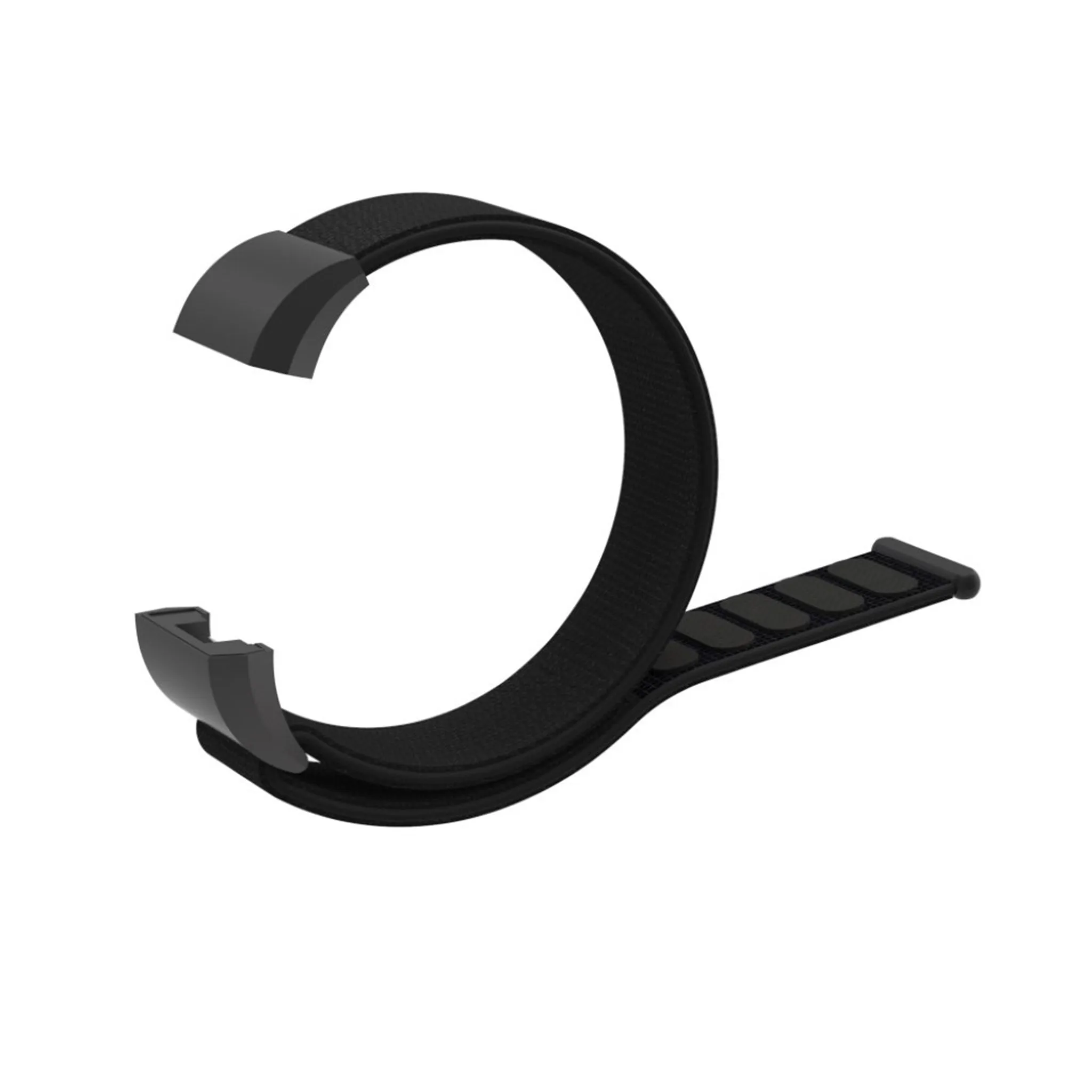 Fitbit Charge 2 velcro closure flexible nylon watch strap replacement - Black