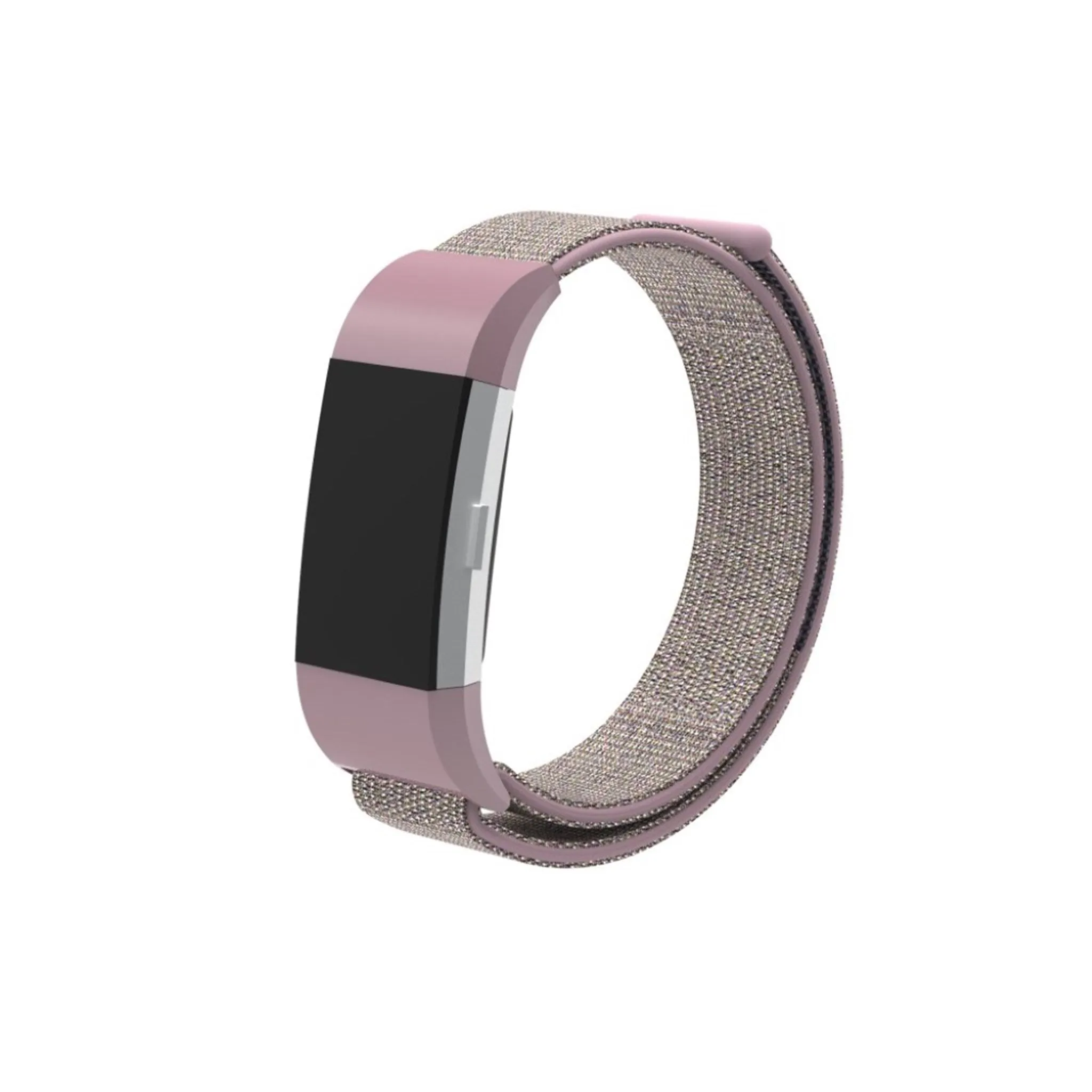 Fitbit Charge 2 velcro closure flexible nylon watch strap replacement - Pink